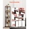 5 Tier LED Corner Shelf Wood Metal Storage Organizer Black Brown